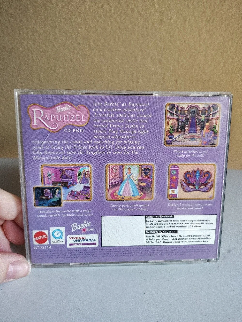 Barbie Rapunzel A Creative Adventure PC Game CD-ROM Mattel Rare Used Vintage